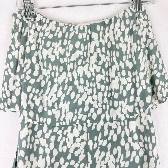 LSpace Paulina Strapless Jumpsuit Stone Steps Size XS Wide Leg Smocked Ruffle - Picture 6 of 8